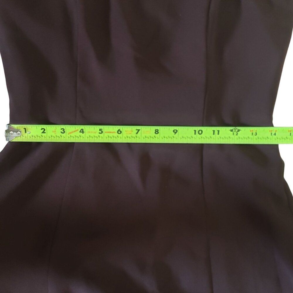 Vintage 90s Y2K Strapless A-Line Dress Brown Midi‎ Retro Formal Classic Timeless - Picture 10 of 11